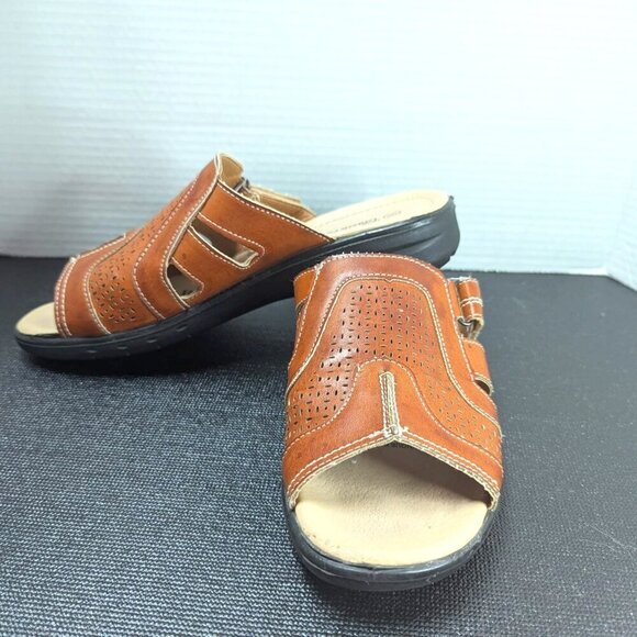 Comfy Faux Leather Sandals # 8 Open Toe - Picture 1 of 6